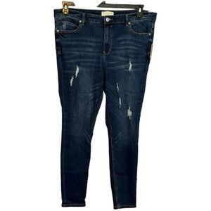 NWT Eloquii Blue‎ High Rise Distressed Skinny Jean in Size 16G